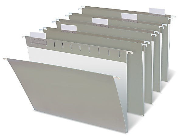 Office Depot® Brand 2-Tone Hanging File Folders, 1/5 Cut, 8 1/2" x 11", Letter Size, Gray, Box O... | Office Depot and OfficeMax 