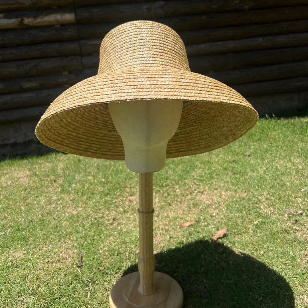 French retro summer sun hat holiday beach black big bell hat.Women's summer straw hat-Straw Hat -... | Etsy (US)