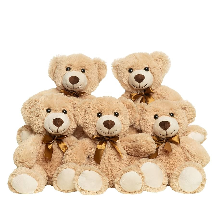 Teddy Bears Bulk 5 Packs 13.5 Inches Small Stuffed Bears Pack for Christmas Valentines Baby Showe... | Amazon (US)