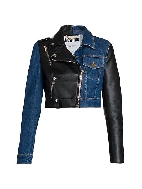 Faux Leather & Denim Jacket | Saks Fifth Avenue