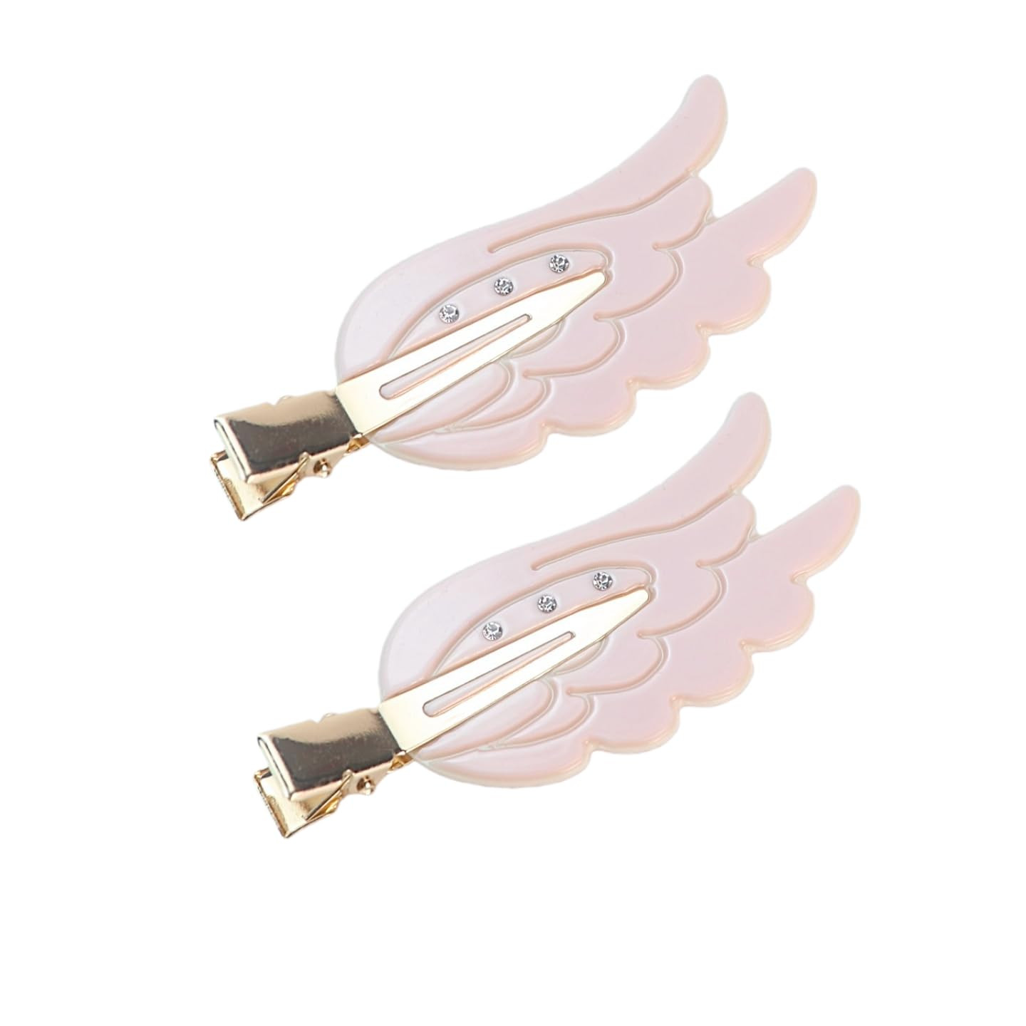 2 Piece Angel Wing Hair Clips with Rhinestones Pink Creaseless Hair Clips for Women Cute Wing Hairpins Kawaii Cartoon Barrettes Cute Y2K Makeup Accessories | Amazon (US)