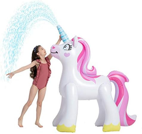 63” Inflatable Unicorn Yard Sprinkler, Inflatable Water Toy, Summer Outdoor Fun, Lawn Sprinkler... | Amazon (US)