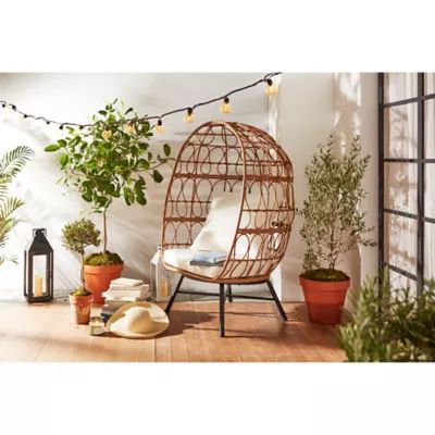Bee & Willow™ Home Stationary Egg Chair in Brown | Bed Bath & Beyond | Bed Bath & Beyond