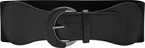 BlackButterfly Wide PU Elastic Stretch Thick Buckle Waist Belt (Black, US 18-20) | Amazon (US)
