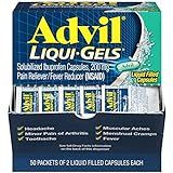 Advil Liqui-Gels Pain Reliever and Fever Reducer, Solubilized Ibuprofen 200mg, 100 Count (50 Packets | Amazon (US)