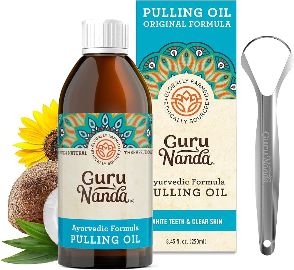 GuruNanda Original Oil Pulling Mouthwash, Promotes Deep Cleaning, with Coconut & Sesame for Teeth... | Amazon (US)