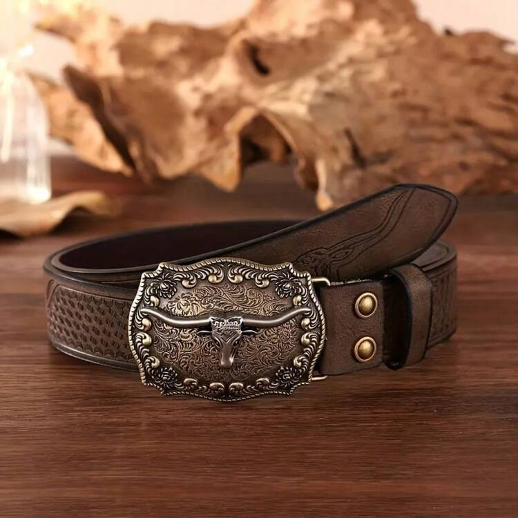 1pc Versatile Western Cowboy Embossed Graphic Print Casual | SHEIN