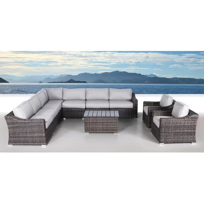 Dayse Fully Assembled 8 - Person Seating Group with Cushions |Pre-built outdoor sofa | Wayfair North America