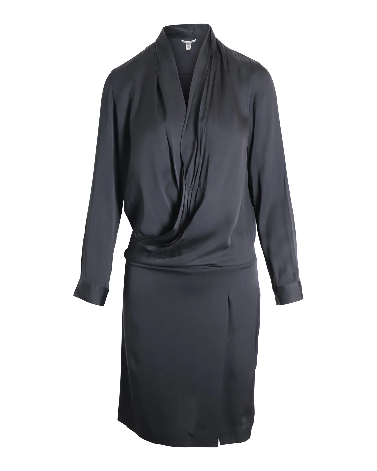 Diane Von Furstenberg Wrap Style Mini Dress in Black Silk | Shop Simon