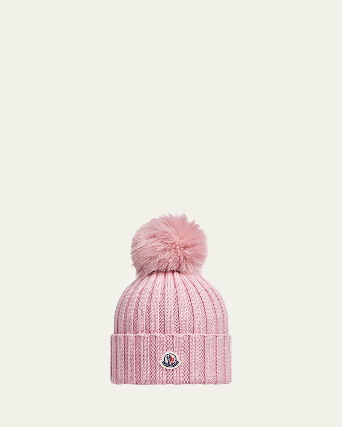 Ribbed Wool Beanie with Faux Fur Pom | Bergdorf Goodman
