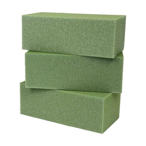 Premium Dry Floral Foam Blocks (3ct) - Green Foam for Flower Arrangements - Styrofoam Block for Artificial Flowers and Plant Decoration, Great for Crafts, Green Foam Bricks, Florist Foam Brick/Block | Amazon (US)