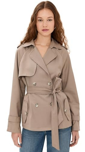 Lioness Women's Cropped Trencherous Coat, Mushroom, Brown, Tan, S | Amazon (US)
