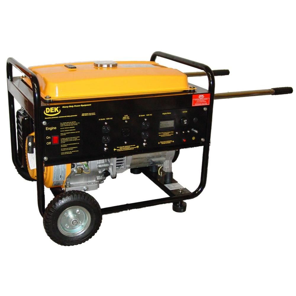 DEK 8,130-Watt Gasoline Powered Portable Generator | The Home Depot