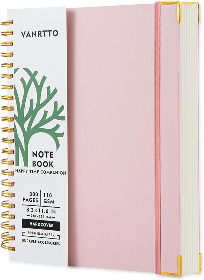 Hardcover Spiral Notebook, 8.5 x 11 IN Notebooks College Ruled, 110 GSM Thick Lined Paper Noteboo... | Amazon (US)