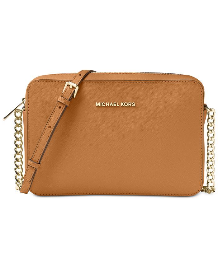 Michael Kors Jet Set East West Crossgrain Leather Crossbody & Reviews - Handbags & Accessories - ... | Macys (US)
