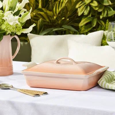 4 Qt. Heritage Covered Rectangular Casserole, Peche | Wayfair North America