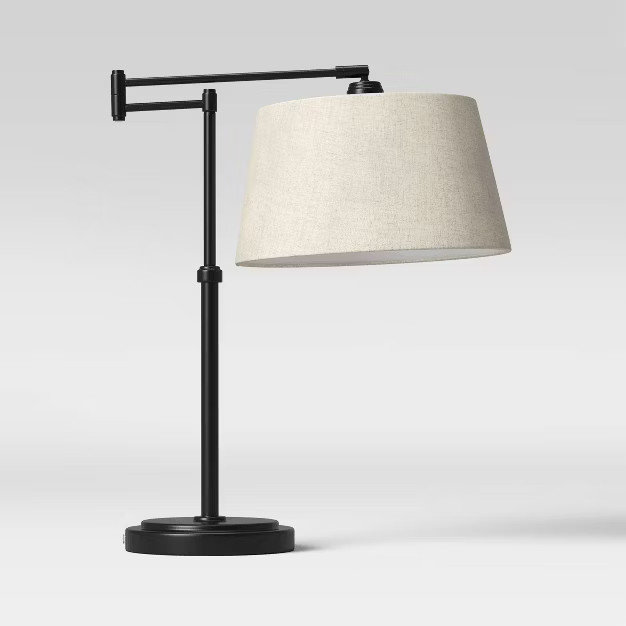 23" Traditional Swing Arm Oil Rubbed Table Lamp Black - Threshold™ | Target