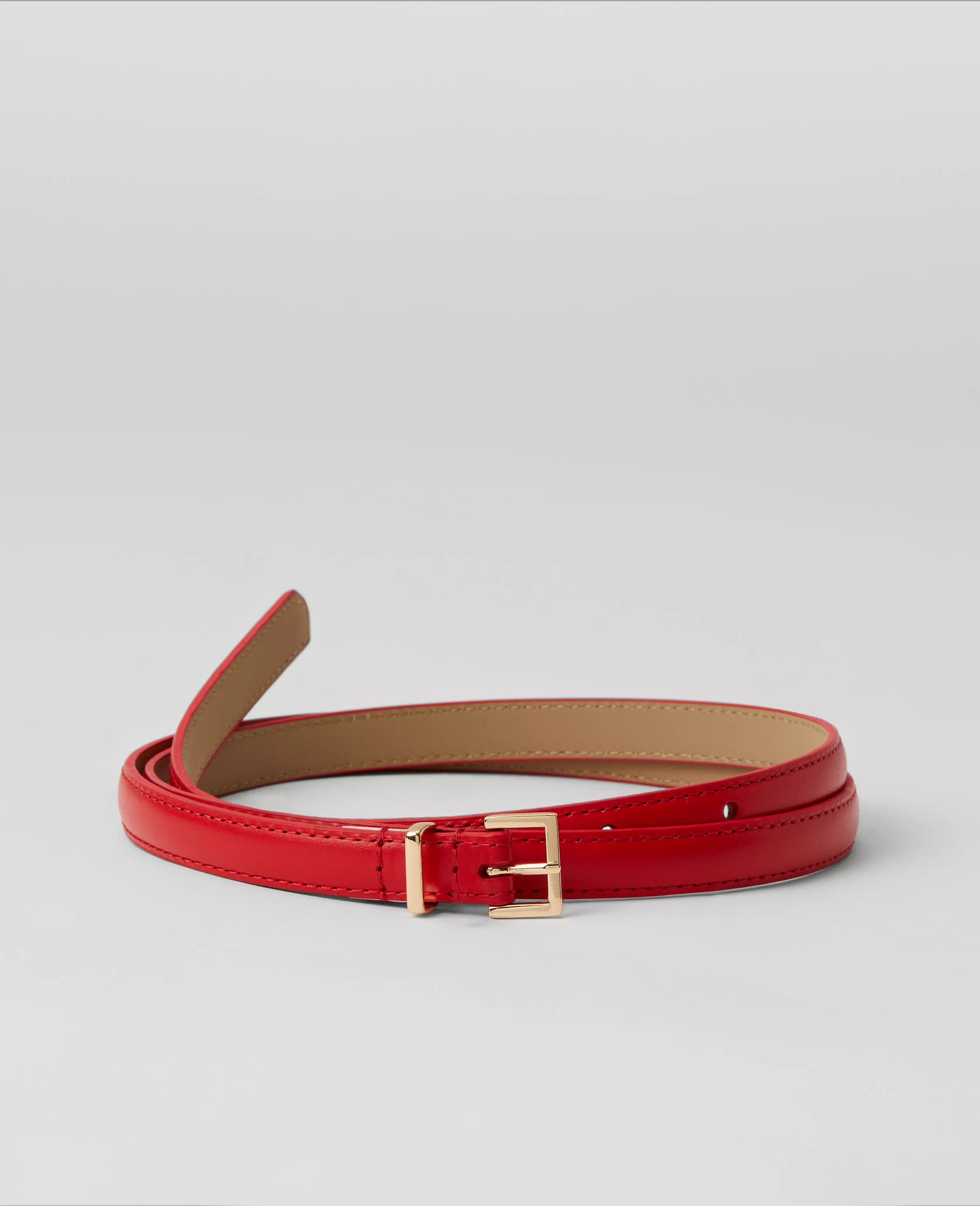 Skinny Mini Buckle Leather Belt | Ann Taylor