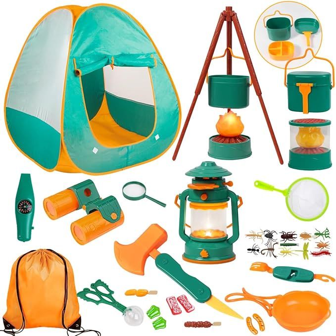 Meland Kids Camping Set with Tent - Toddler Toys for Boys with Campfire, Camping Toys for Kids In... | Amazon (US)