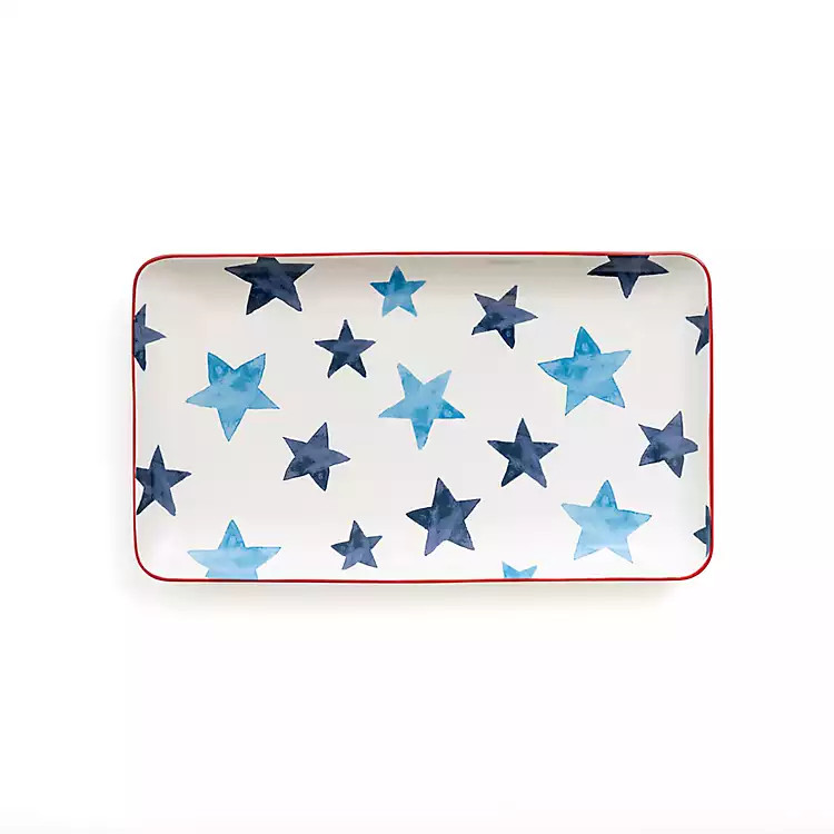 Blue Stars Rectangular Serving Platter | Kirkland's Home