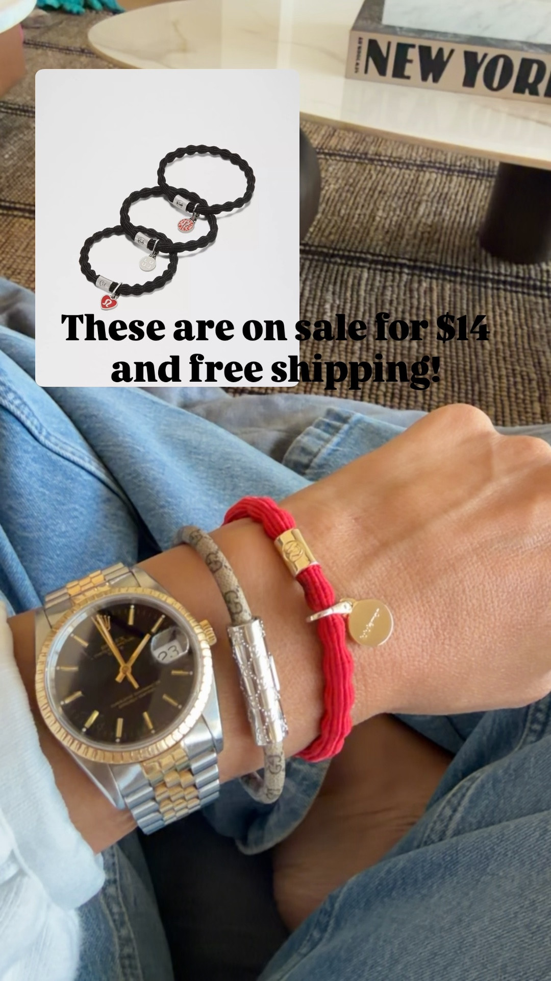 This red bracelet is actually a hair tie and so cute! The red is no longer available but I’ll link the other colors that are available. My Gucci bracelet is the size small and I have average size wrist. 

#LTKOver40 #LTKSaleAlert