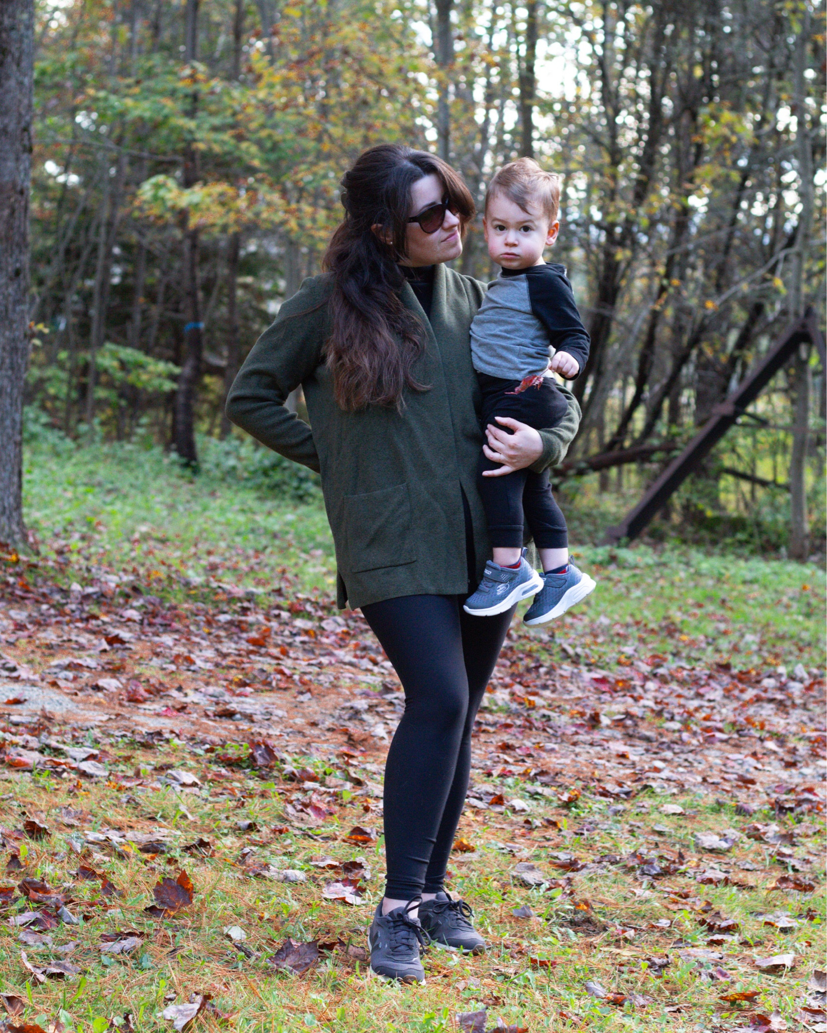 Simple fall mom outfit. Casual fall outfit. Sweater blazer outfit. Toddler outfit. Toddler sneakers. Toddler boy outfit 

Wearing a medium in the sweater blazer 

#LTKstyletip #LTKfamily #LTKfindsunder50