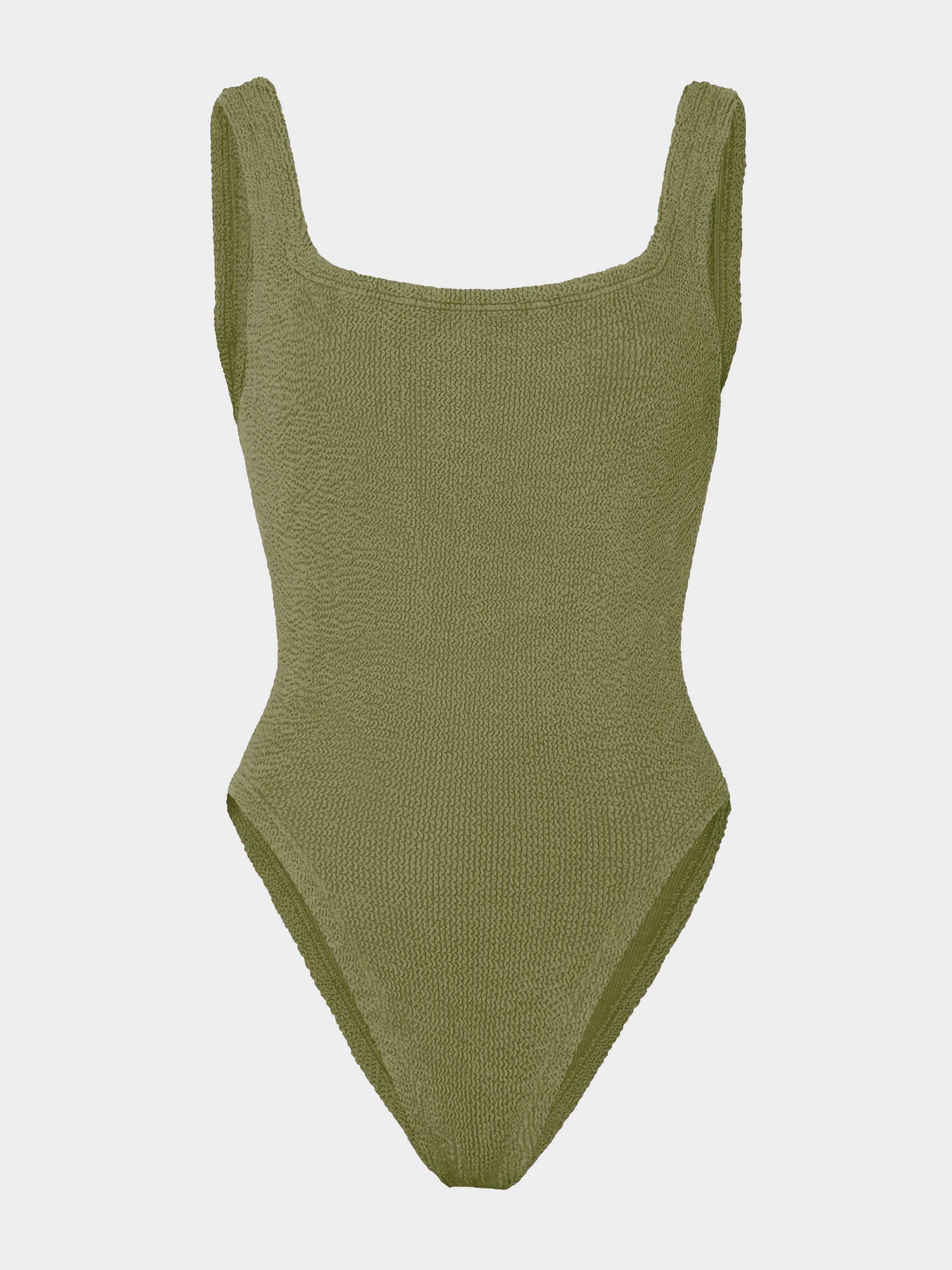 Square Neck Swim - Metallic Moss | One Size Swimwear | Hunza G - Metallic Moss / One size | HUNZA G