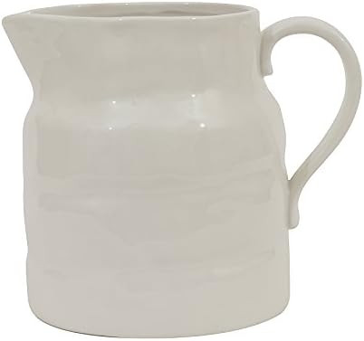 Creative Co-Op Stoneware Vintage Reproduction Pitcher, Large, White | Amazon (US)