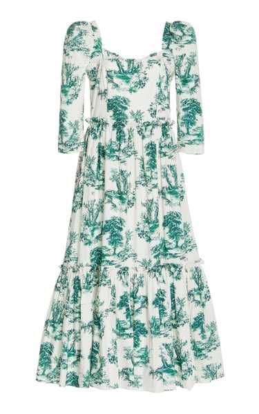 Blue Hill Printed Cotton-Poplin Midi Dress | Moda Operandi (Global)