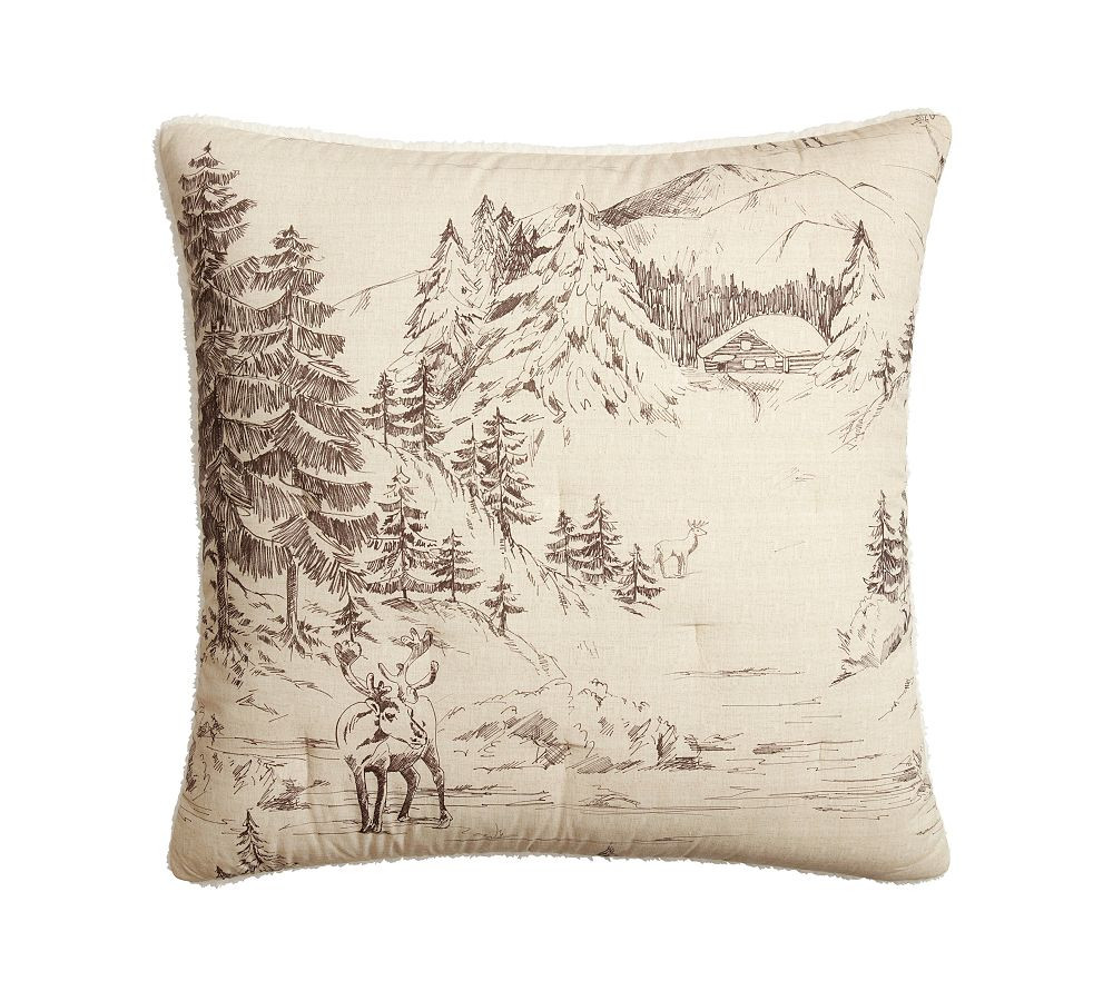 Rustic Forest Sherpa Comforter Sham | Pottery Barn (US)
