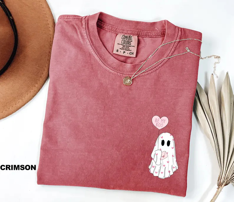 Comfort Colors® Cute Ghost Valentines Shirt, Womens Valentines Shirt, Heart Shirt, Funny Valenti... | Etsy (US)