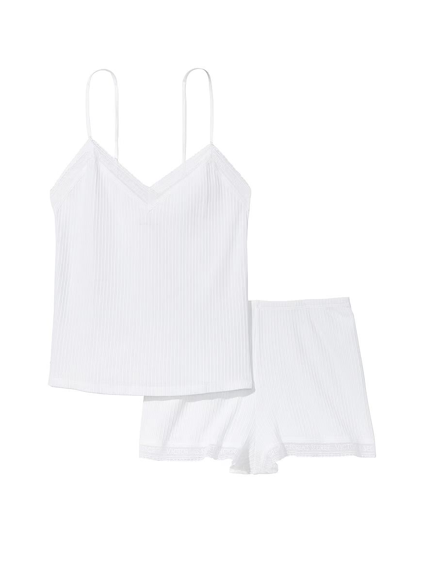 Buy Lace-Trim Pointelle Cami & Shorts Set - Order Pajamas Sets online 1123629800 - Victoria's Sec... | Victoria's Secret (US / CA )