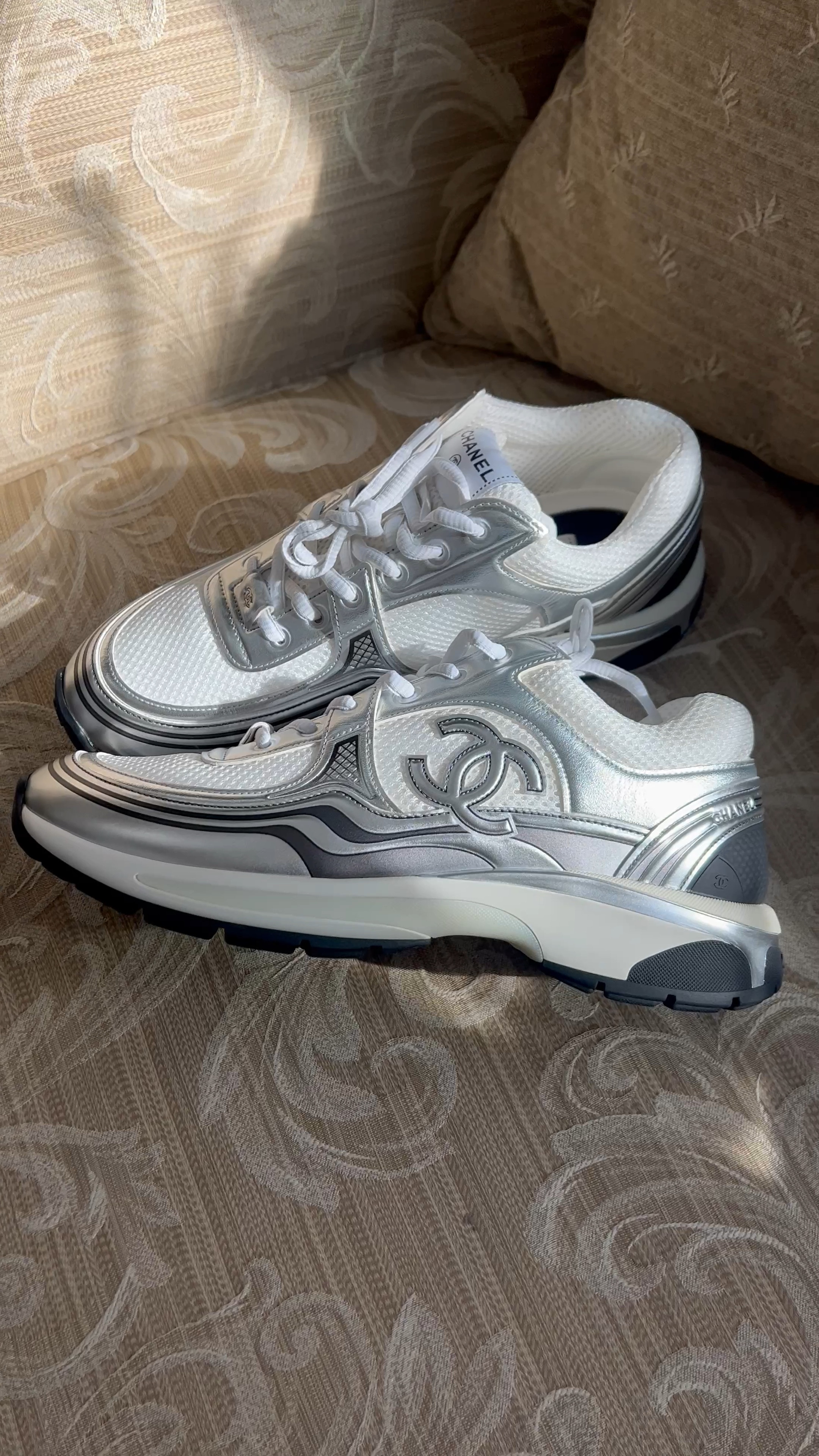 Chanel white sneakers shop clear