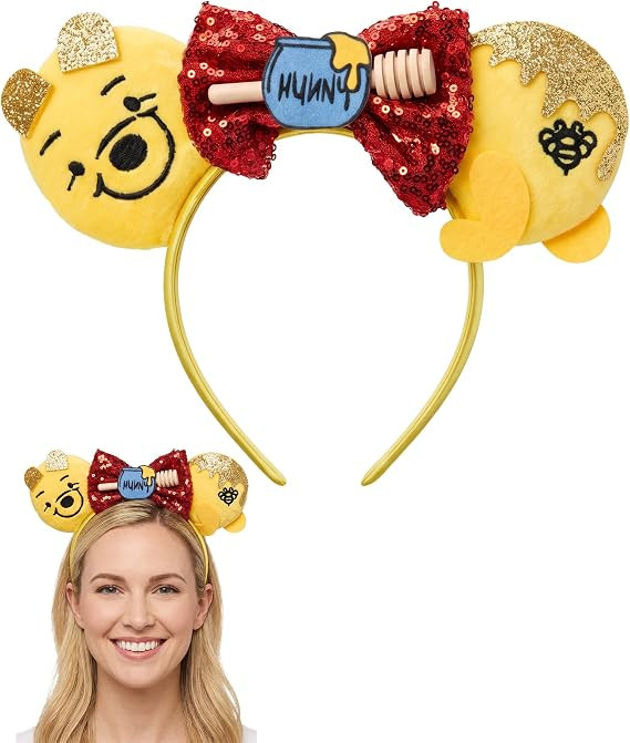 Bear Ears Headband Costume Bee Headwear for Halloween Women Cosplay | Amazon (US)