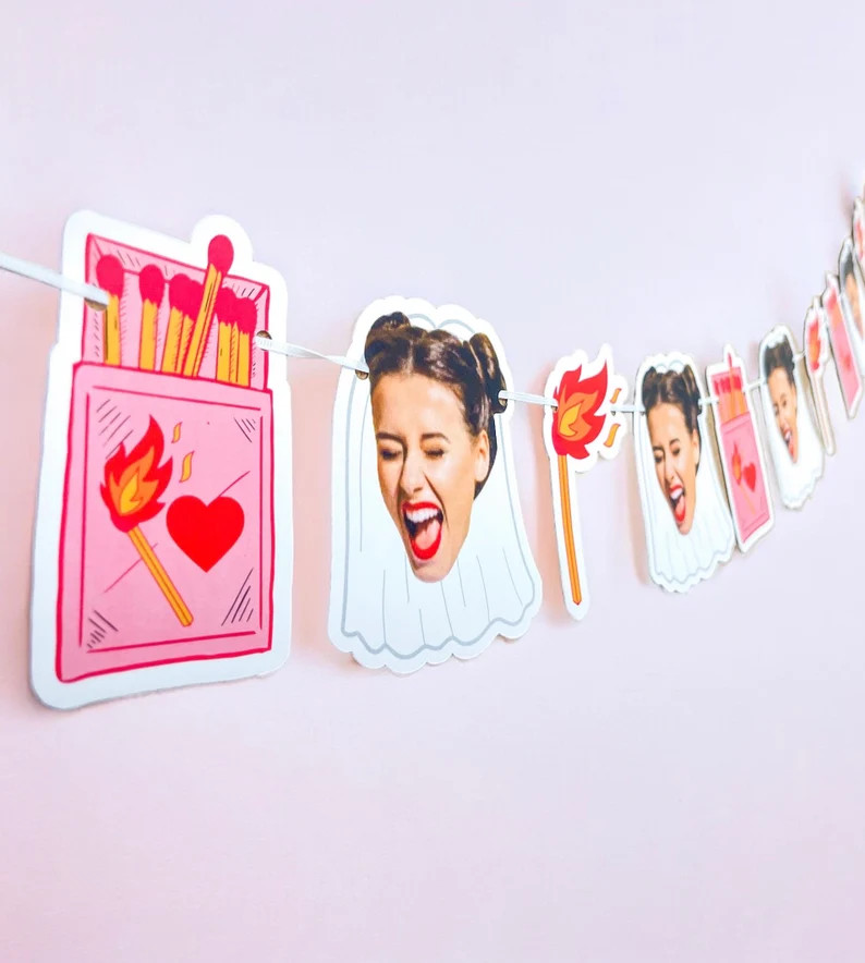 Bachelorette Photo Banner Cardstock Banner 5 Foot Long Photo Head Banner Party Banner Match Made ... | Etsy (US)