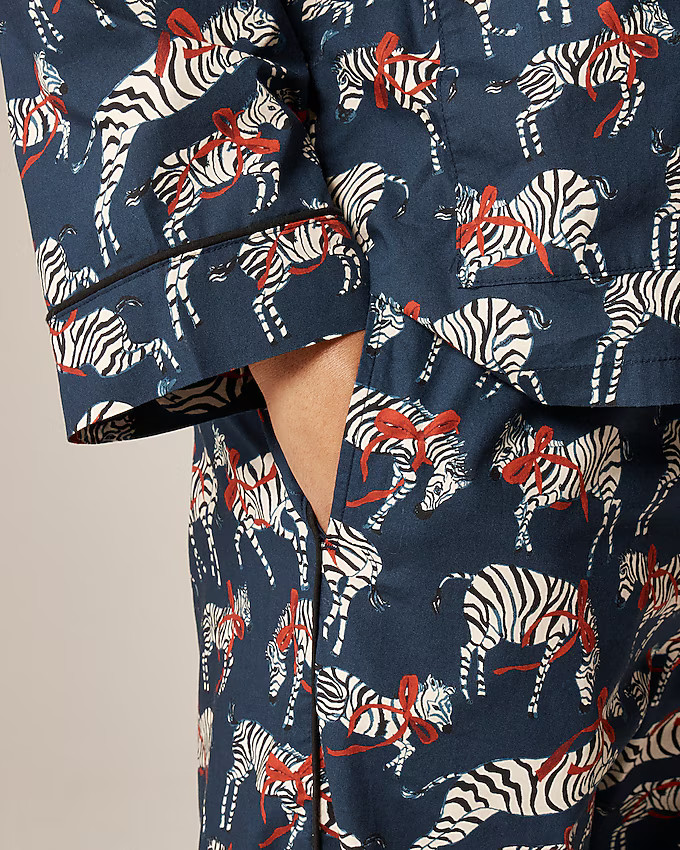 Cotton poplin pajama pant set in party animal print | J. Crew US