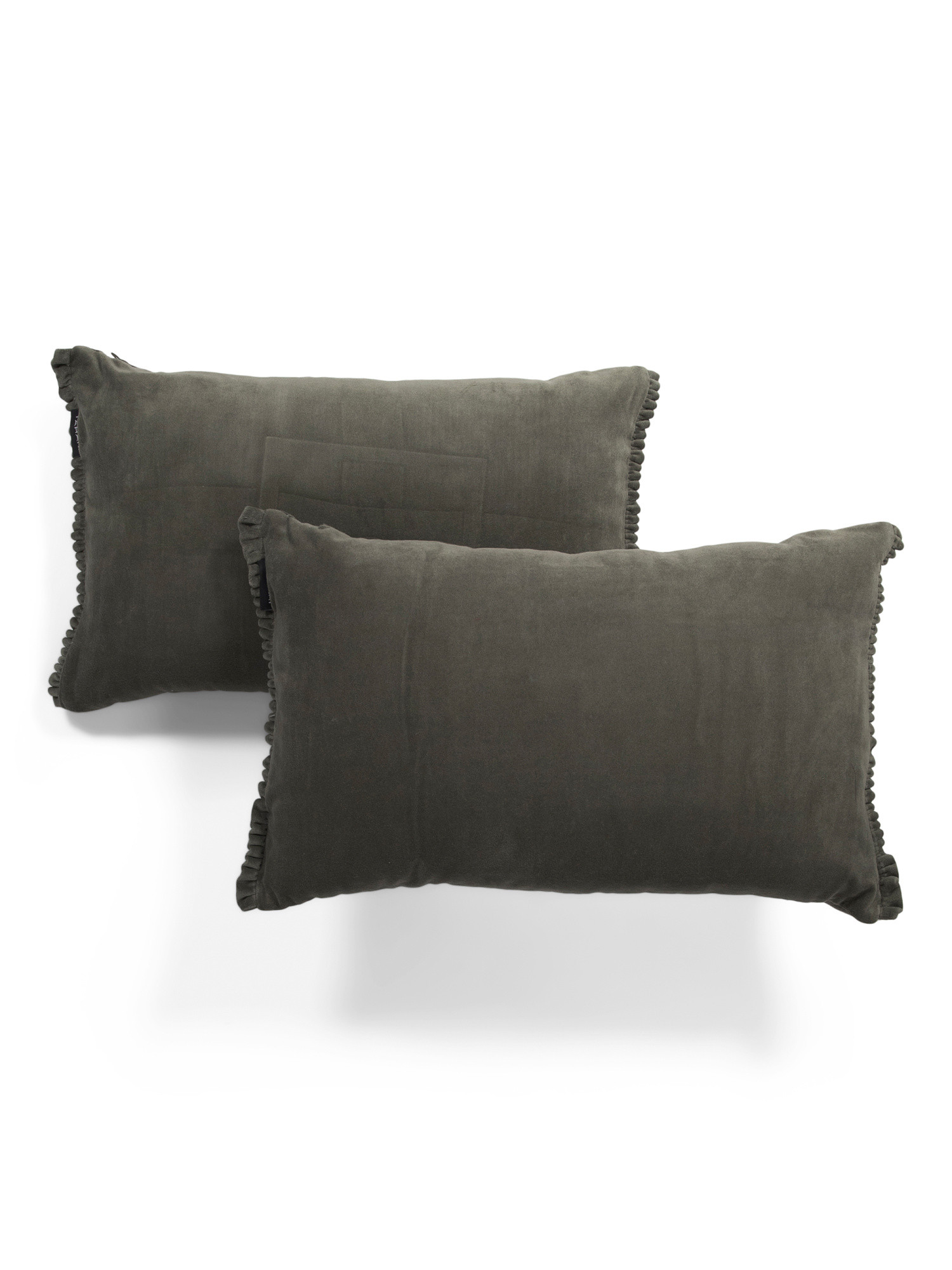 Made In India 2pk 14x22 Mini Velvet Ruffle Lumbar Pillows | TJ Maxx