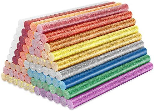 Colored Hot Glue Sticks Mini, ENPOINT 3.93 x 0.27 in Glitter Glue Stick, EVA Adhesive Colorful Ho... | Amazon (US)