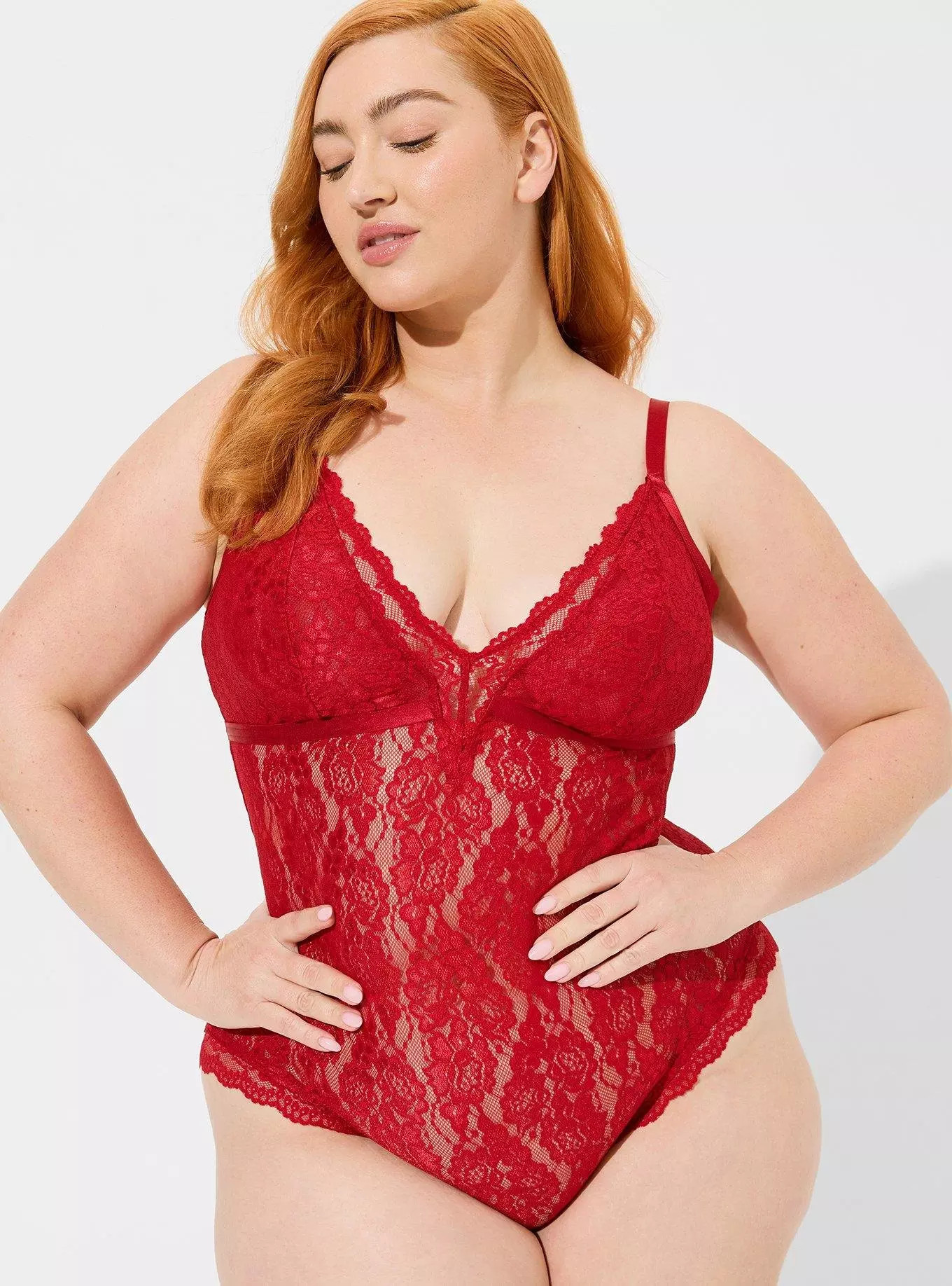 V-Neck Lace Bodysuit | Torrid (US & Canada)
