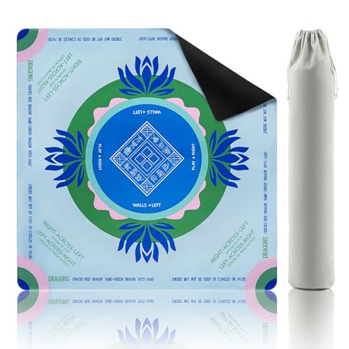 Mikccer Mahjong Mat,32.2x32.2 Inch Non-Slip and Noise Reduction Mah Jong Table Mat with Carrying Bag for Mahjong, Poker, Board Games, Dominoes Green | Amazon (US)