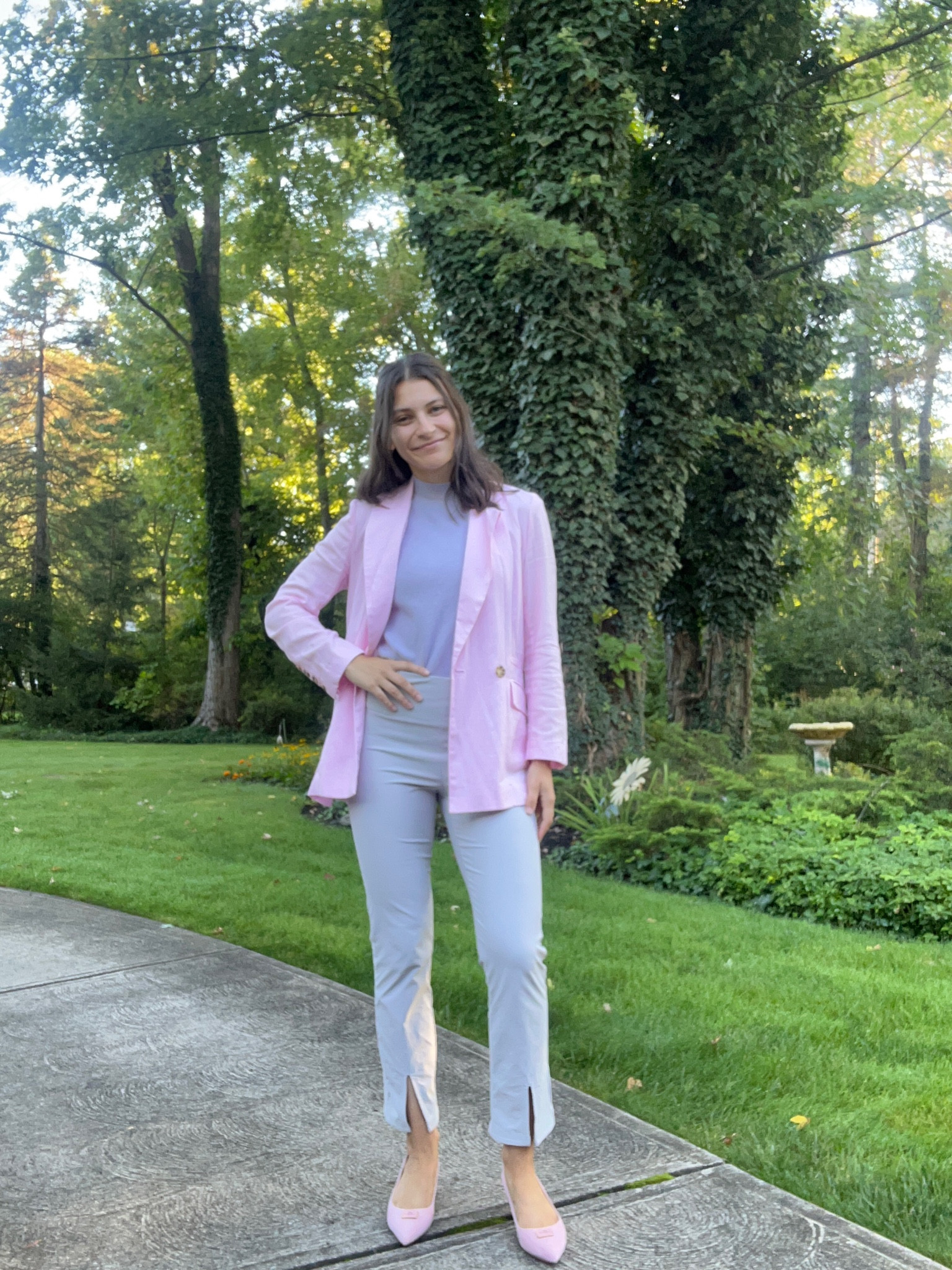 These Coach kitten heels are so comfortable and really elevate the look! They don’t have them in pink anymore, but they do have them in nude and black - perfect for the office! #workwear #workfits #office

#LTKworkwear #LTKstyletip