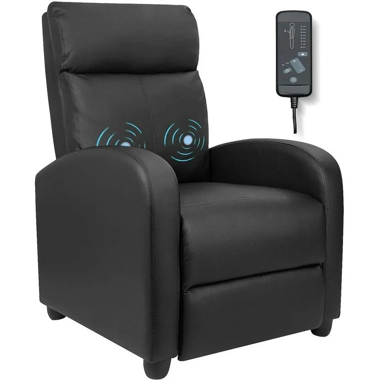 Homall Massage Recliner Chair Single Sofa Chair Small Recliner Home Theater Seating PU Leather Li... | Walmart (US)