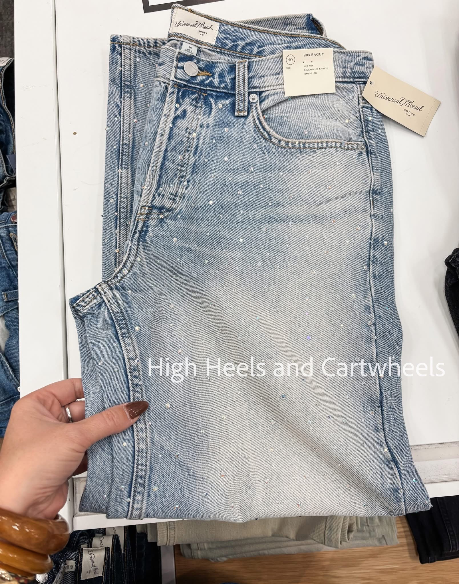 The cutest studded jeans perfect for a casual holiday outfit 

#LTKFindsUnder50