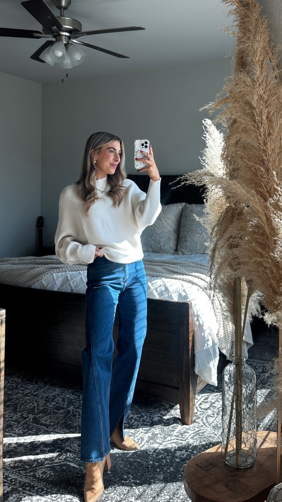 wearing my usual size small in this amazon sweater, and a 25 in the jeans!

#LTKFindsUnder50 #LTKFindsUnder100 #LTKStyleTip