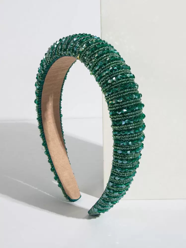1pc Sponge Padded High Headband With Crystal Decoration Royal Christmas,Christmas Accessories | SHEIN