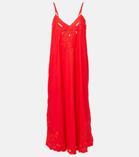 Embroidered cotton poplin midi dress | Mytheresa (US/CA)