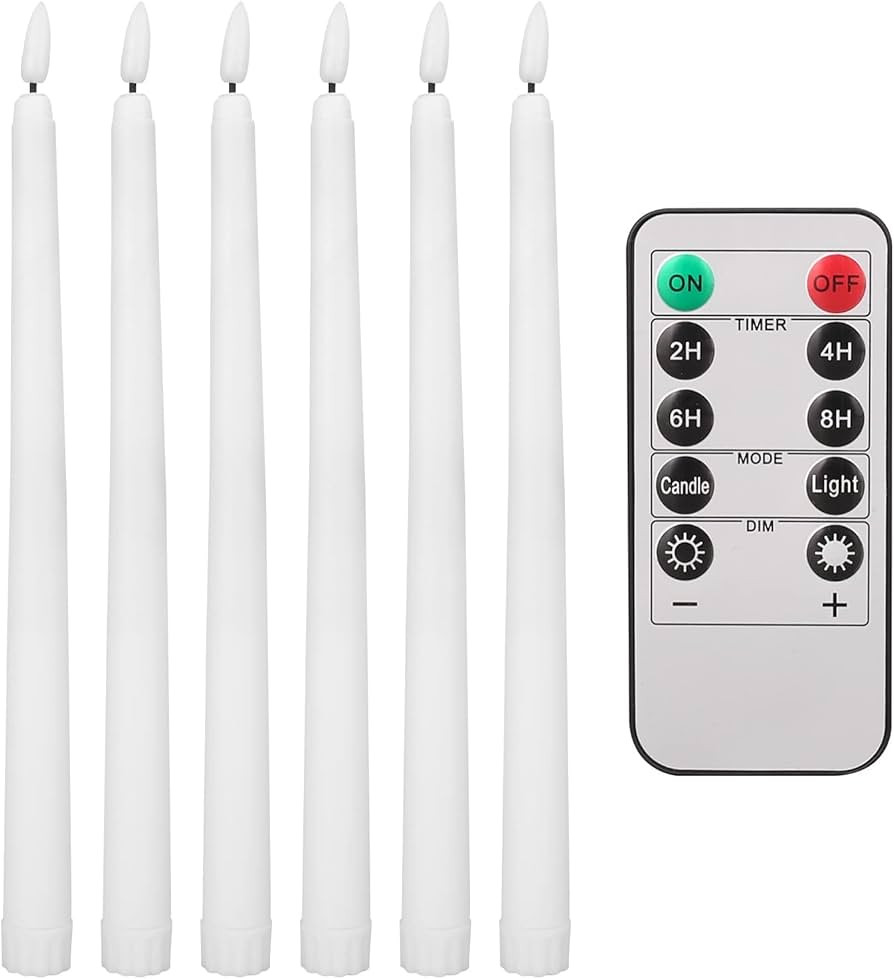 Teynewer LED Flameless Taper Candles Flickering Set of 6 with 10-Key Remote, Battery Operated Ele... | Amazon (UK)