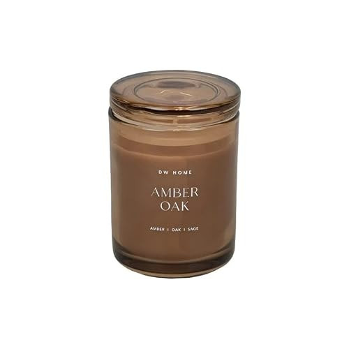 DW Home Amber Oak Mini Scented Candle, 4 oz, 12H Burn Time, Bergamot, Spiced Sage & Earthy Oak Fragrance, Small Woodsy Candle for Home, Studio Classics | Amazon (US)