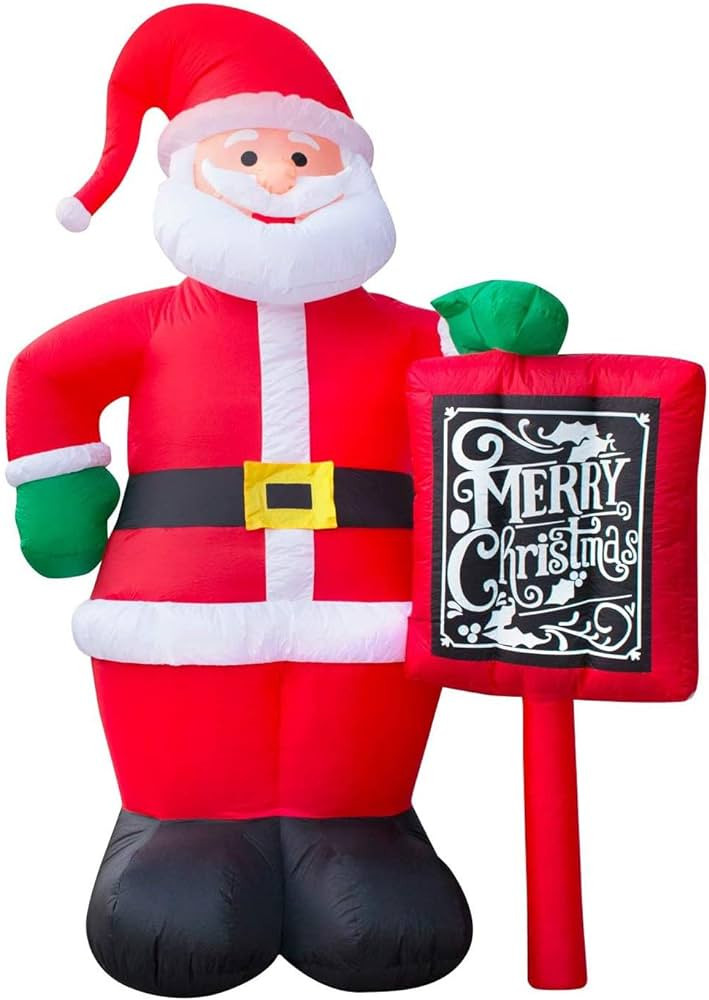 Holidayana Giant Santa Christmas Inflatable - 10 ft Tall Santa Clause with Merry Christmas Sign I... | Amazon (US)