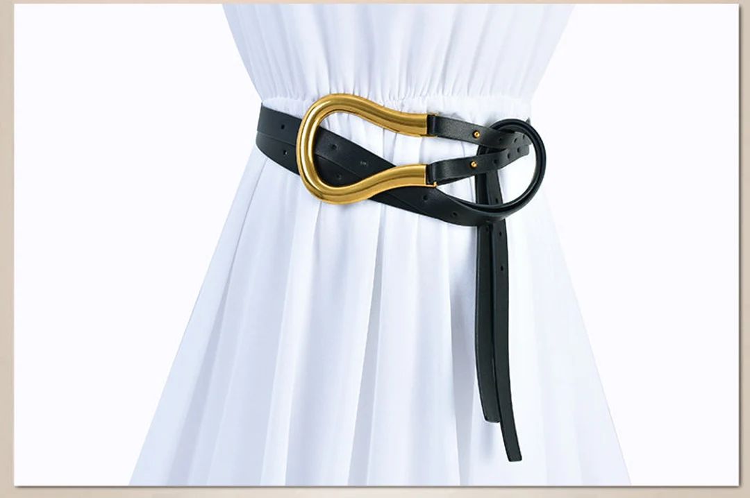PU Leather Belt, Classic Vintage Wide Belt,fancy Ladies Leather Coat Belts,leather Knot Belt,moth... | Etsy (US)